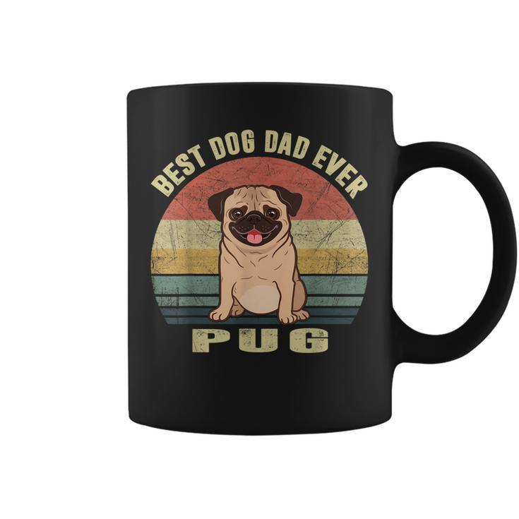 Best Dog Dad Ever Vintage Pug Dog Lover Gift Grandpa Gift For Mens Coffee Mug