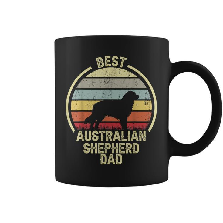 Best Dog Father Dad - Vintage Aussie Australian Shepherd  Coffee Mug