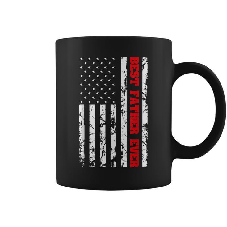 Best Father Ever Us Vintage Flag Patriotic Parents Dad Men Coffee Mug