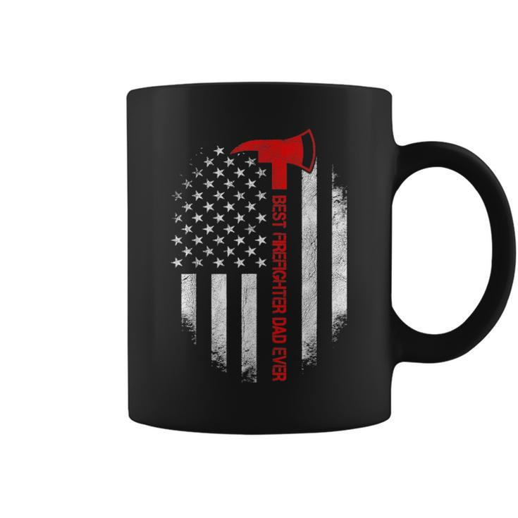 Best Firefighter Dad Ever American Flag Fathers Day  V2 Coffee Mug
