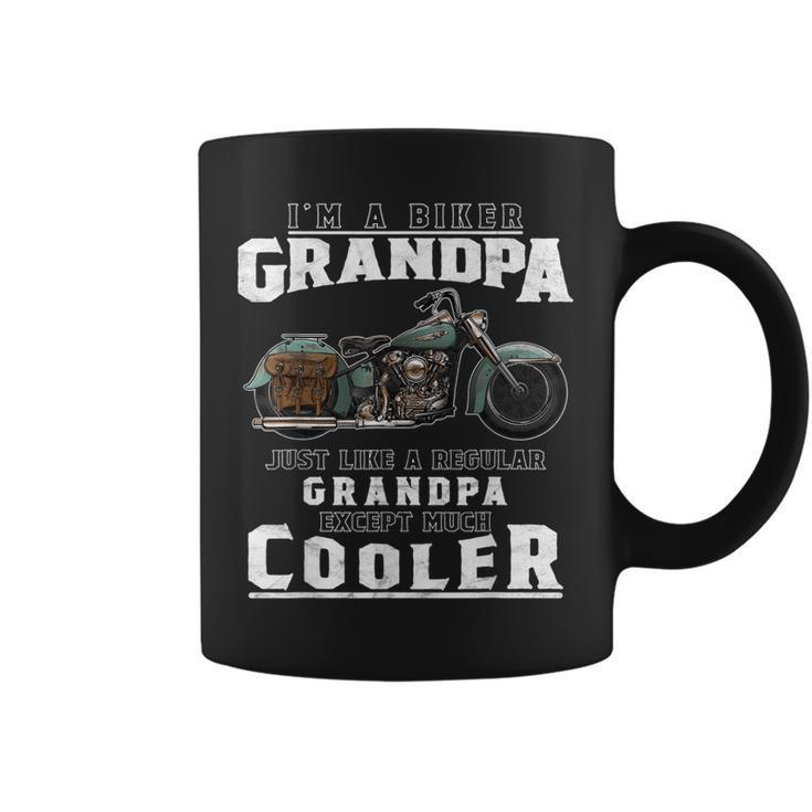Best Grandpa Biker T  Motorcycle  For Grandfather Gift For Mens Coffee Mug