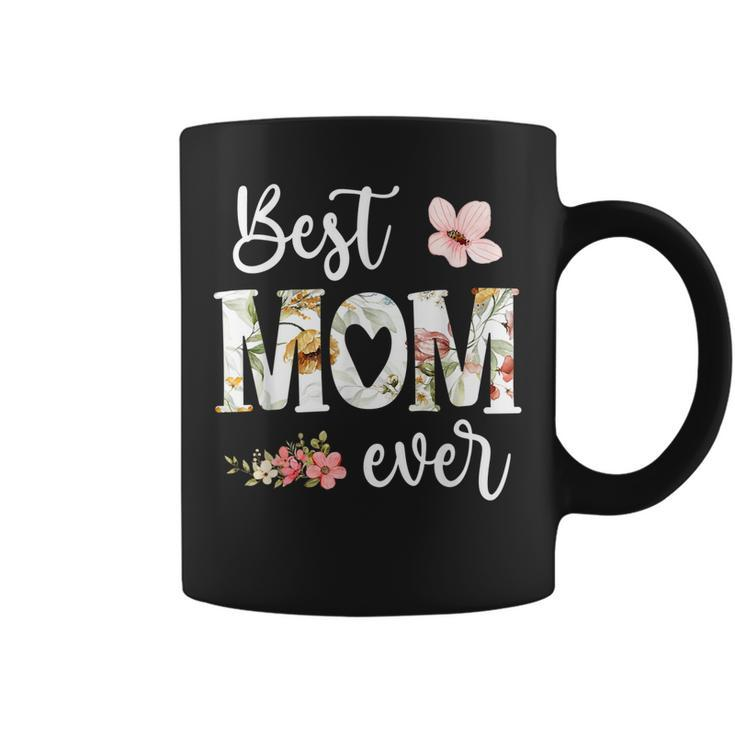 Best Mom Ever Cute Mom Mothers Day Floral Mom Heart Mom  Coffee Mug