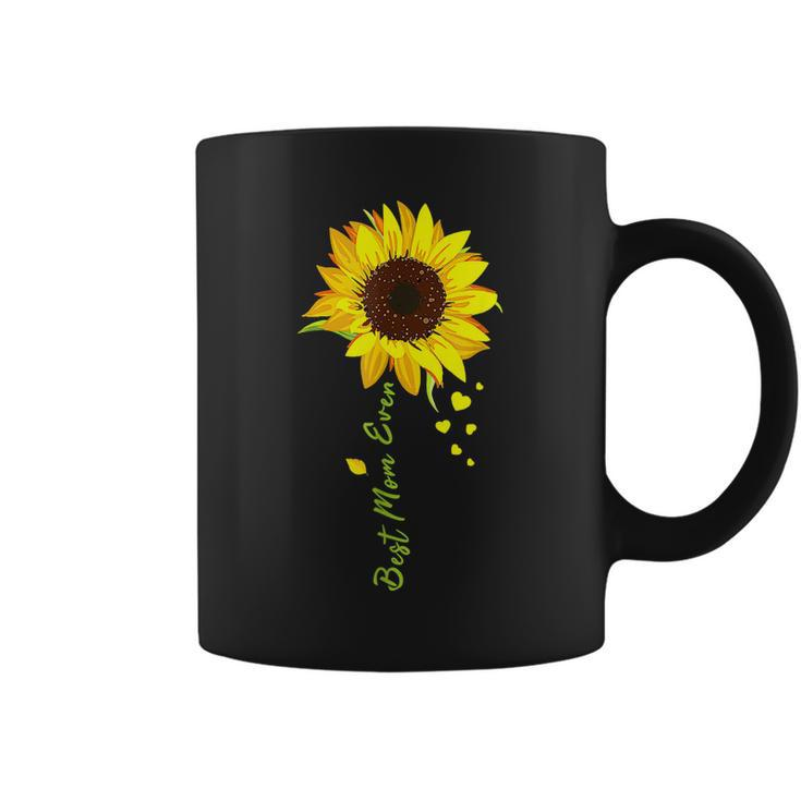 Best Mom Ever Sunflower Hearts Love Funny Mothers Day Women  Coffee Mug