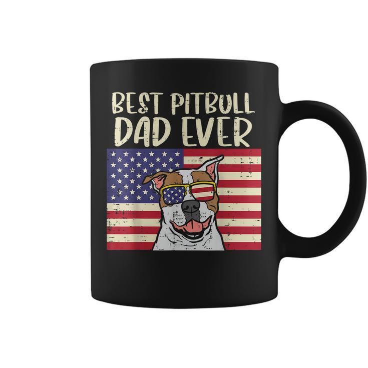 Best Pitbull Dad Ever Us Flag Pitties Dog Patriotic Men Gift Gift For Mens Coffee Mug