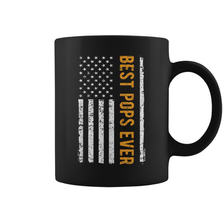 Best Pops Ever Us American Flag Vintage Papa Dad Father Gift Gift For Mens Coffee Mug