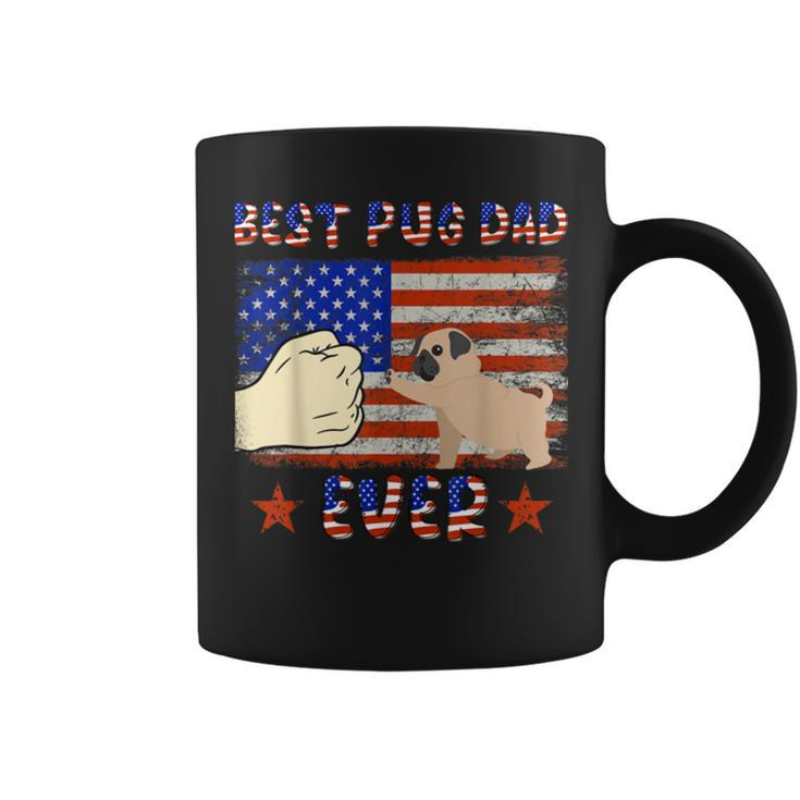 Best Pug Dad Ever Funny Pug Lover American Flag 4Th Of July  Bbmxyg Coffee Mug