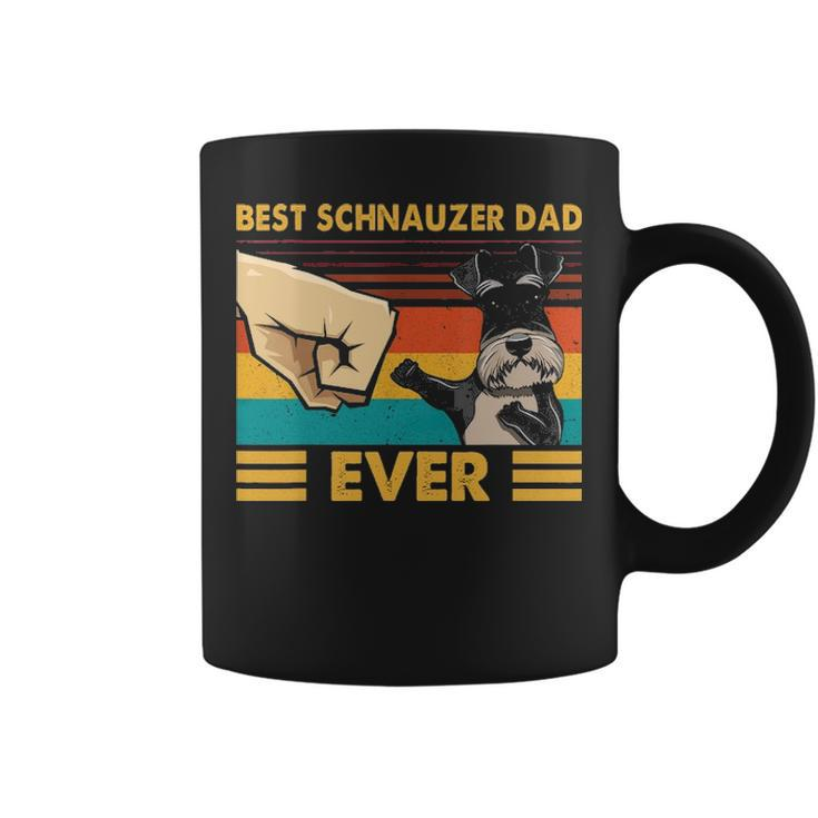 Best Schnauzer Dad Ever Vintage Pet Animal Dog Fist Bump Coffee Mug