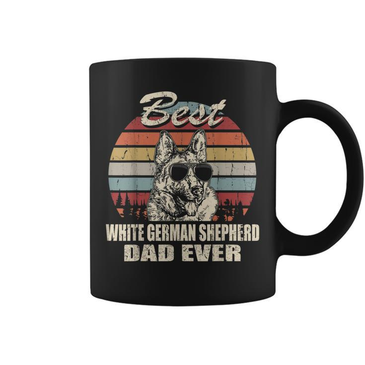 Best White German Shepherd Dad Ever Vintage Retro Dog Dad  V2 Coffee Mug