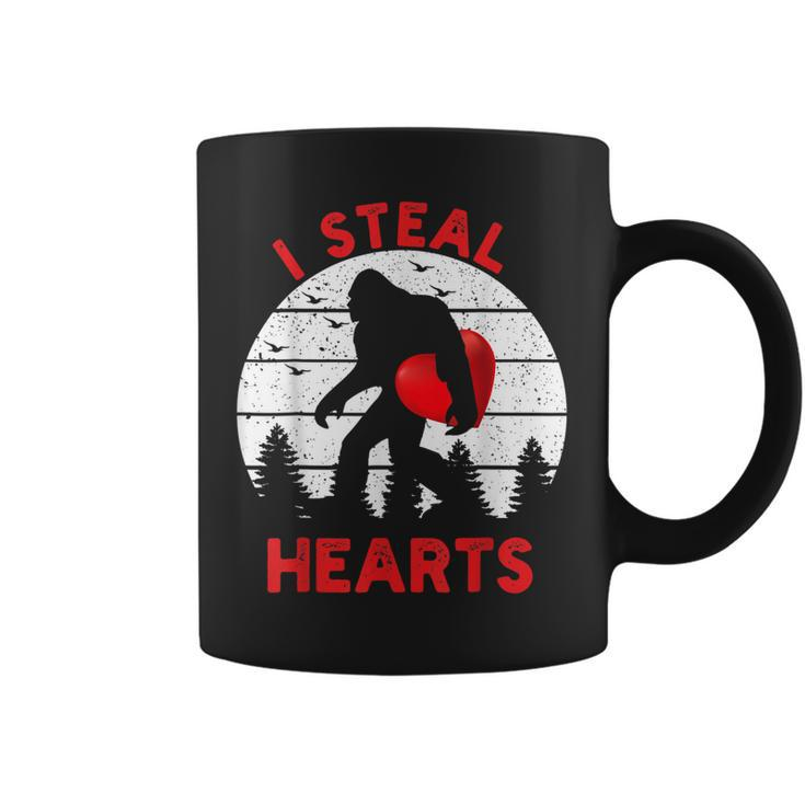 Bigfoot Sasquatch Yeti Believe I Steal Hearts Valentines Day  Coffee Mug