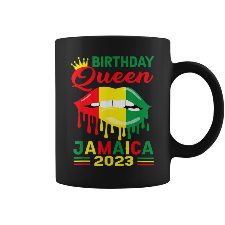 Birthday Queen Jamaica 2023 Girls Trip Party Jamaican Lips  Coffee Mug