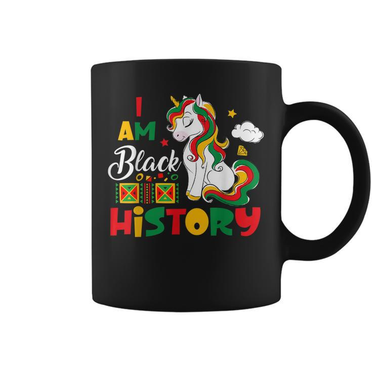 Black History Month I Am Black History Pride Unicorn  Coffee Mug