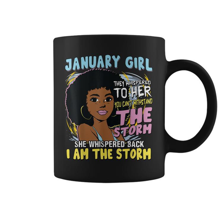 Black Melanin January Afro Birthday Girl Capricorn Aquarius  Coffee Mug
