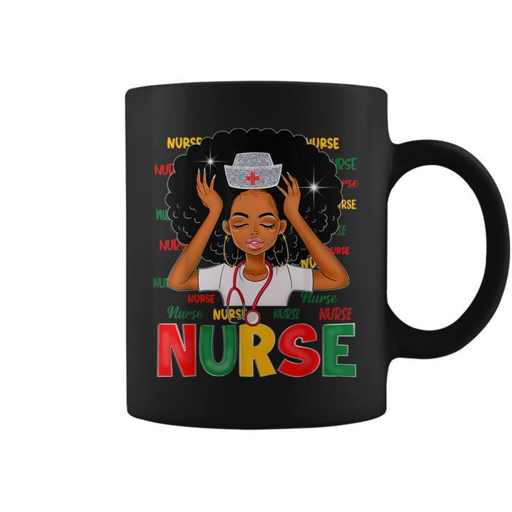 Black Strong Nurse Afro Love Melanin African American Women  V4 Coffee Mug