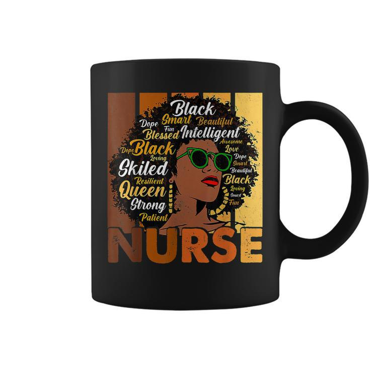 Black Woman Nurse Afro Melanin Cool Black History Month  Coffee Mug