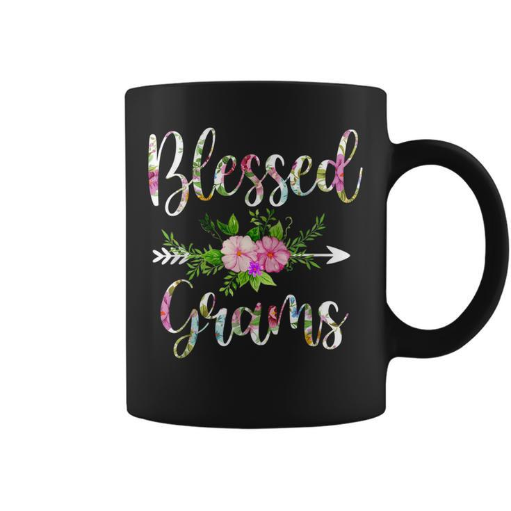 Blessed Grams Floral  For Women Mothers Day Grandma  Coffee Mug