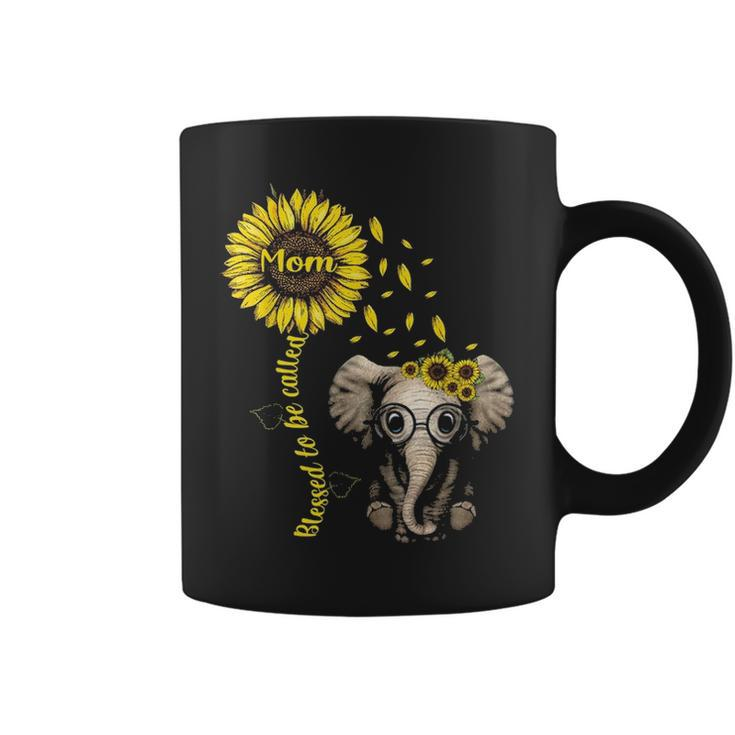 Blessed To Be Called Mom Sunflower Elephant Sunflower Gift Coffee Mug
