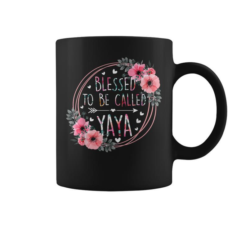 Blessed To Be Called Yaya Mothers Day Granmda Flower Floral  Coffee Mug