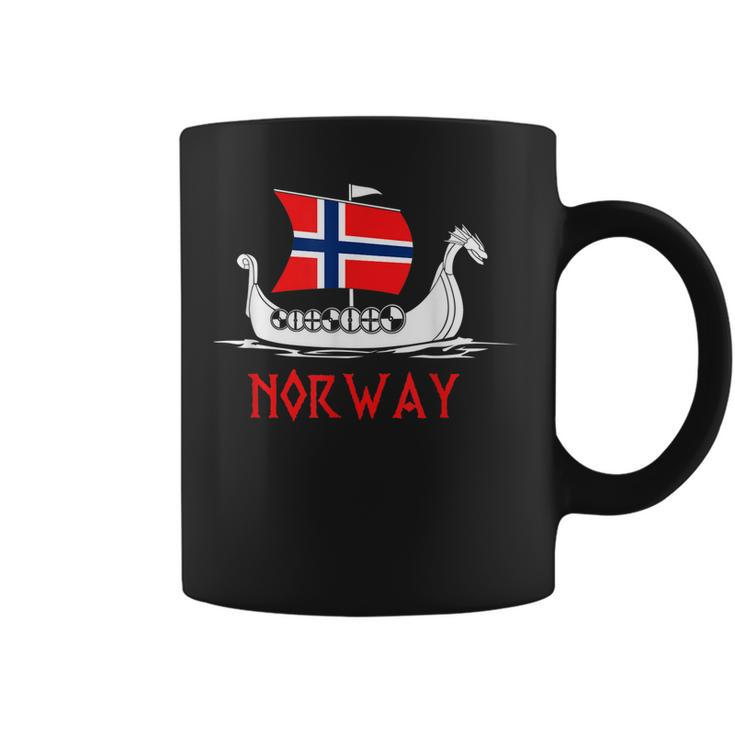 Boat Norwegian Flag Norway Viking Ship Norway  Coffee Mug
