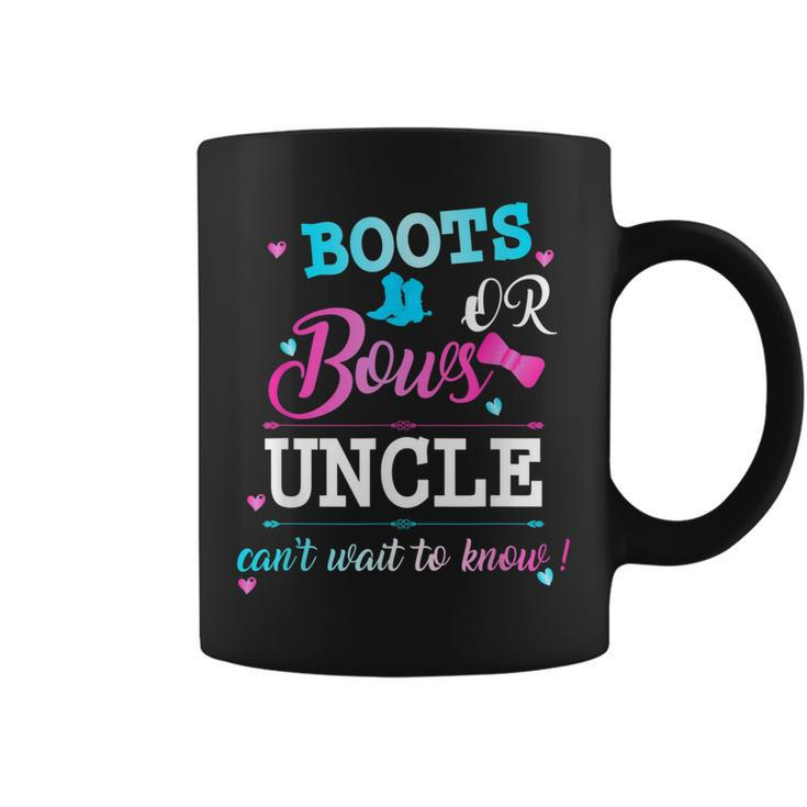 Boots Or Bows This Uncle Cant Wait To Know Funny Gender Reve Coffee Mug