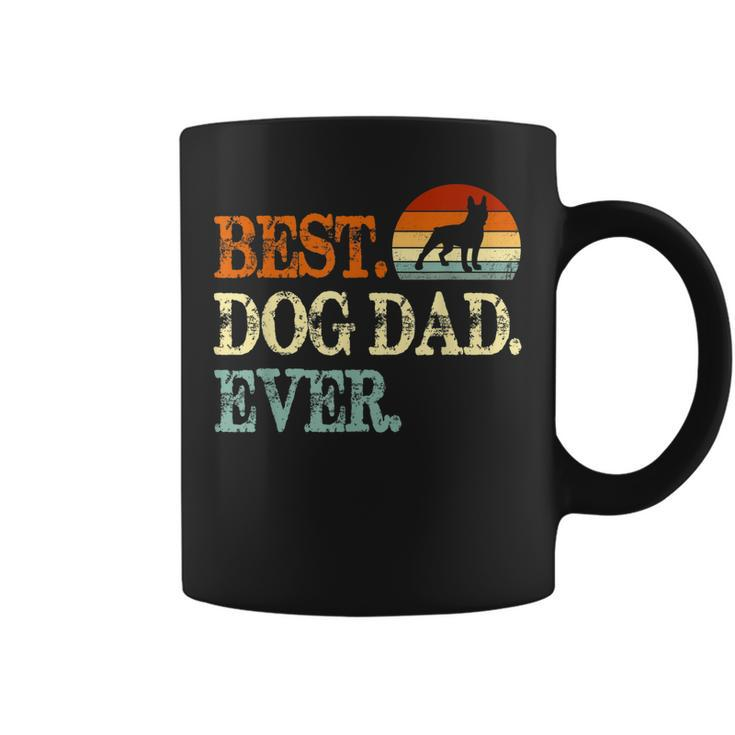 Boston Terrier Best Dog Dad Ever Retro Vintage Coffee Mug