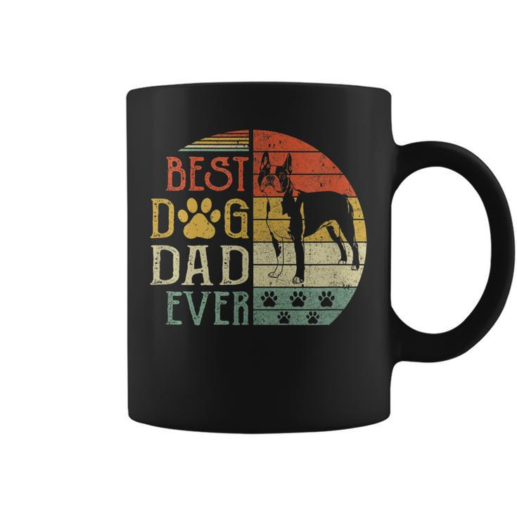 Boston Terrier Best Dog Dad Ever Vintage Fathers Day Retro  Coffee Mug