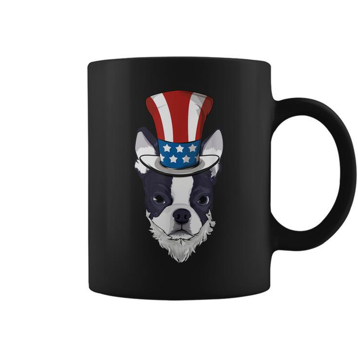 Boston Terrier Uncle Sam Lincoln Beard 4Th Of July Boys Coffee Mug