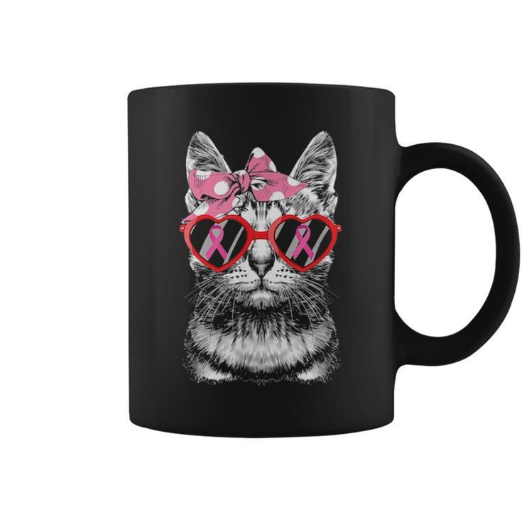Breast Cancer Awareness Cat Mom Costume Pink Ribbon Gifts Coffee Mug