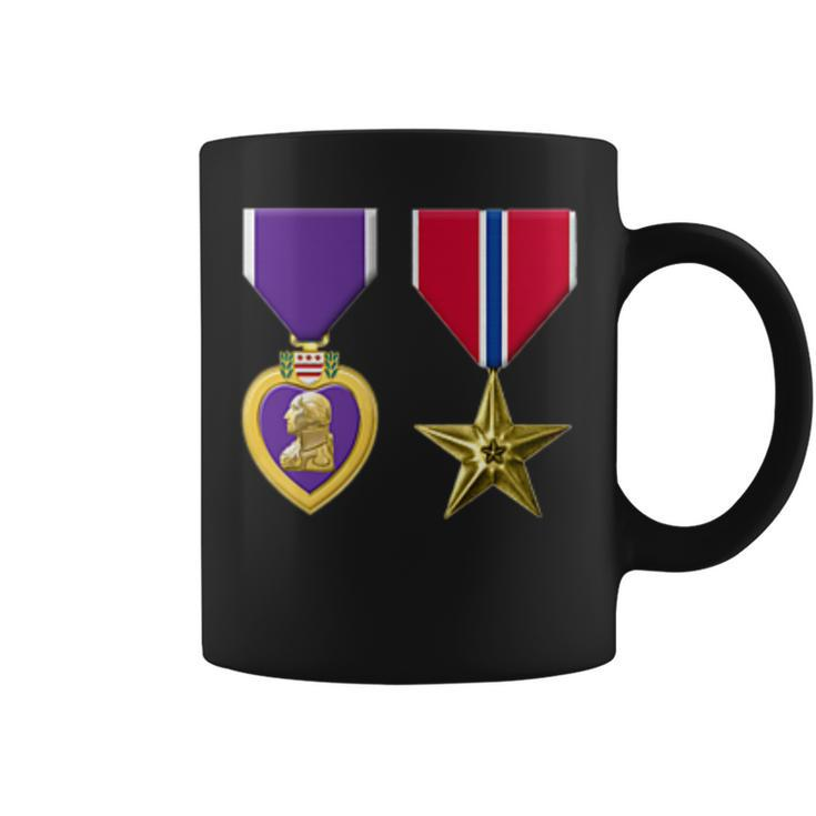 Bronze Star And Purple Heart Medal Military Personnel Award Coffee Mug