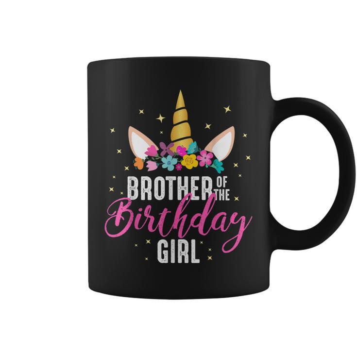 Brother Of The Birthday Girl Sibling Gift Unicorn Birthday  Coffee Mug