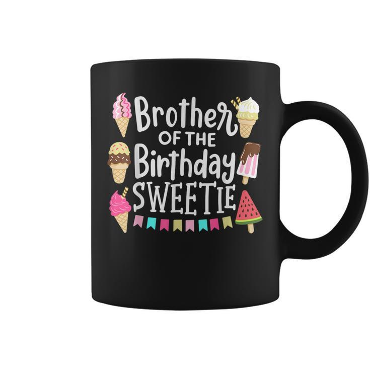 Brother Of The Birthday Sweetie Ice Cream Matching Family  Coffee Mug