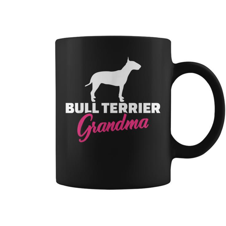 Bullterrier Oma Schwarzes Tassen, Hunde Silhouette & Text in Pink