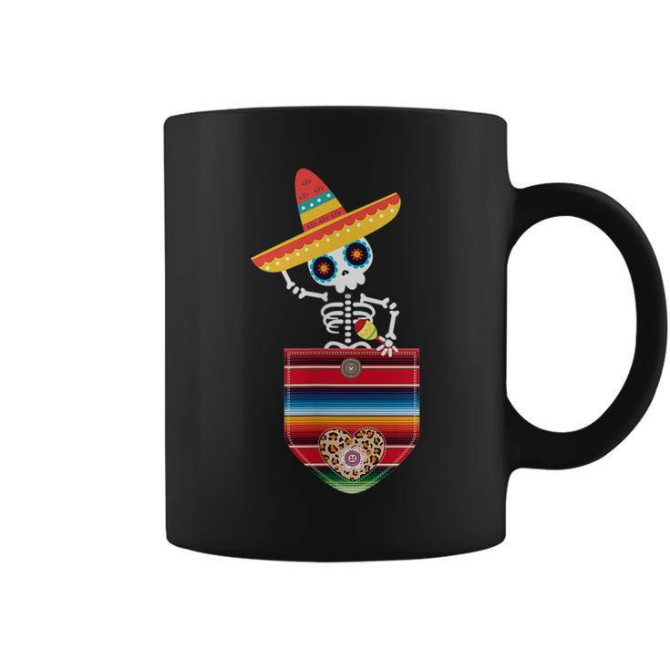 Calaca Blanket Pocket Serape Mexican Gift Cinco De Mayo  Coffee Mug