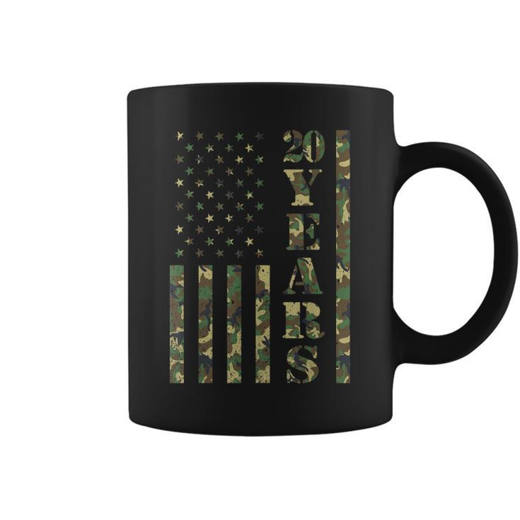 Camo American Flag 20 Year Career Military Gift Gift For Mens Coffee Mug