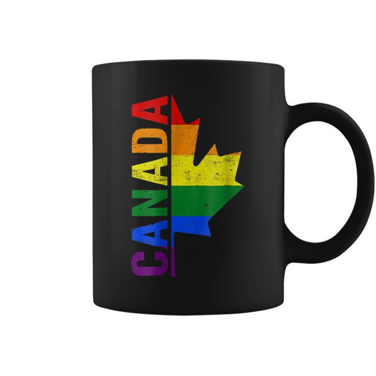 Canada Day Gay Half Canadian Flag Rainbow Lgbt T-Shirt Coffee Mug