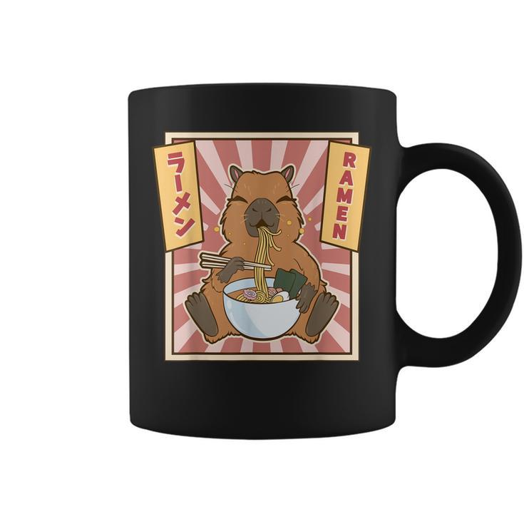 Capybara Gifts Kawaii Capybara Eating Ramen Cute Animal  Coffee Mug