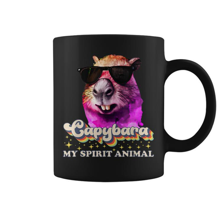 Capybara Is My Spirit Animal Capybara Sunglasses Retro 90S  Coffee Mug