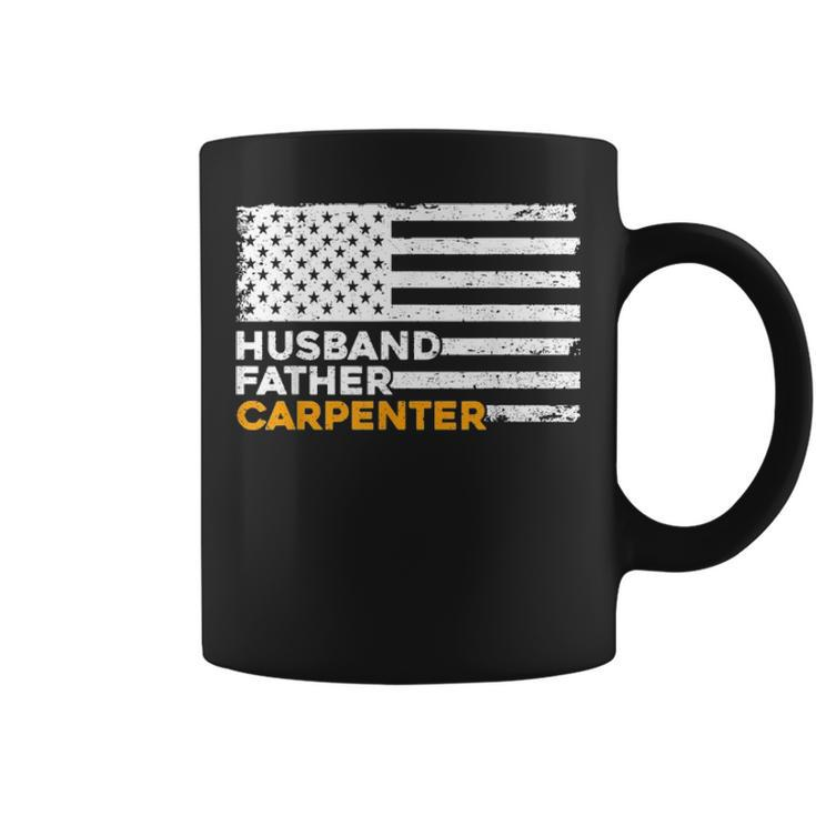 Carpenter Husband Father American Flag Fathers Day Gifts Coffee Mug