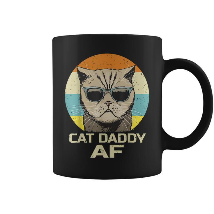 Cat Daddy Af Vintage Graphic Funny Fathers Day Cat Dad  Coffee Mug