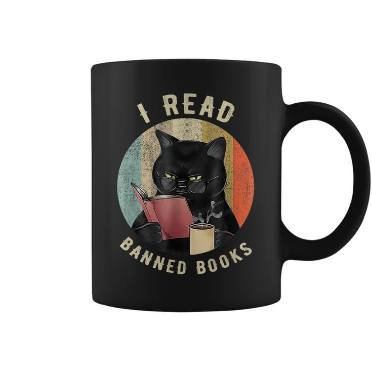 Cat I Read Banned Books Funny Bookworms Reading Book  Coffee Mug