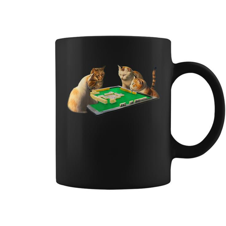 Cat Mahjong Funny  With Letters Mens Funny Clothes Funny Goods Gift Jokushi  Coffee Mug