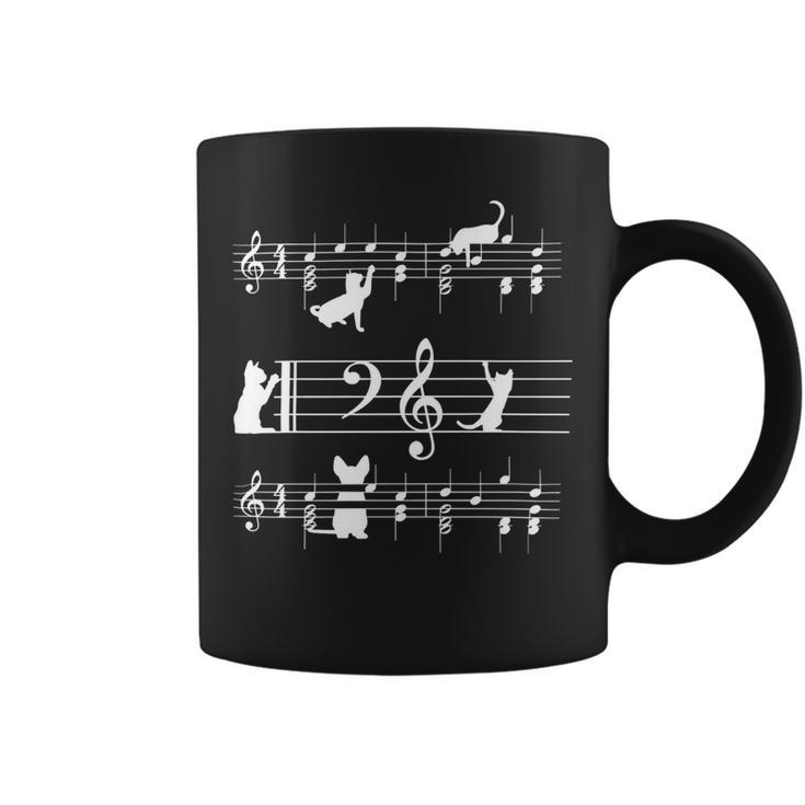 Cat Mom Cat Grandma Music Musical note and treble clef on stave Unisex T-Shirt Coffee Mug