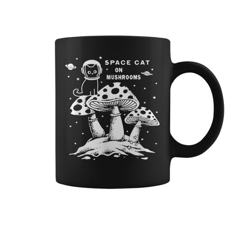 Catronaus Space Cat On Mushrooms Ufo Funny Space Cat  Coffee Mug
