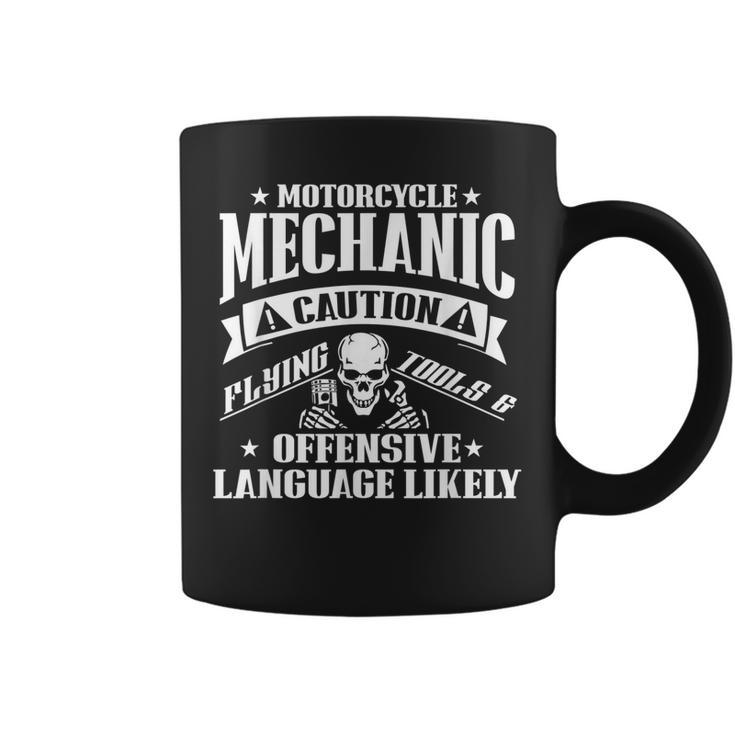 Caution Flying Tools Motorcycle Mechanic Product Coffee Mug