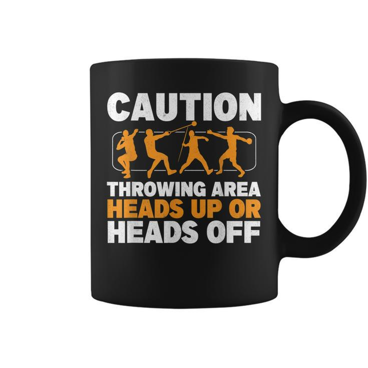 Caution Throwing Area Shot Put Track And Field Thrower  Coffee Mug