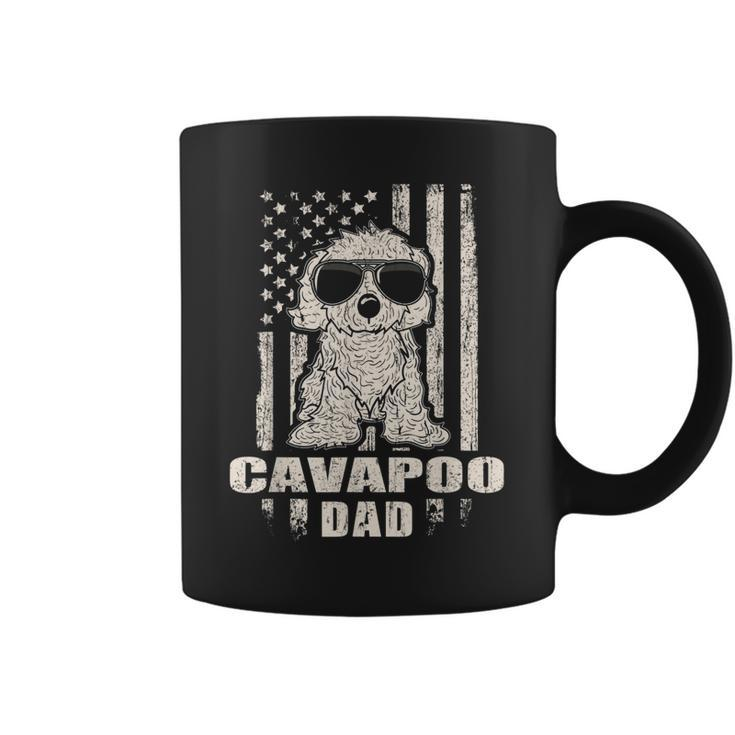 Cavapoo Dad Cool Vintage Retro Proud American  Coffee Mug