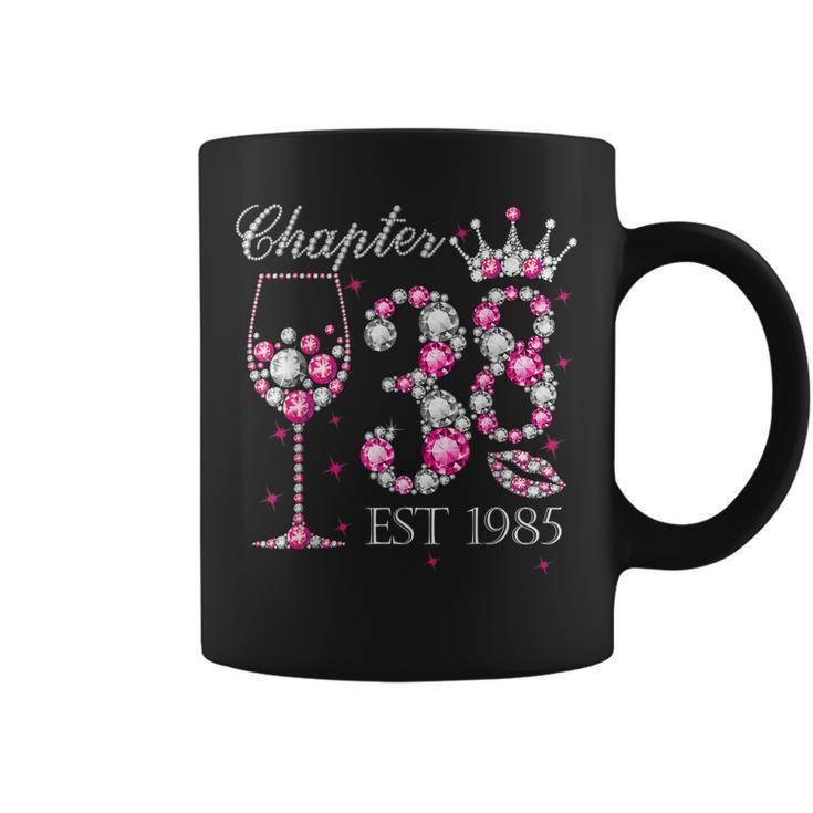 Chapter 38 Years Est 1985 38Th Birthday Pink Wine Crown  Coffee Mug