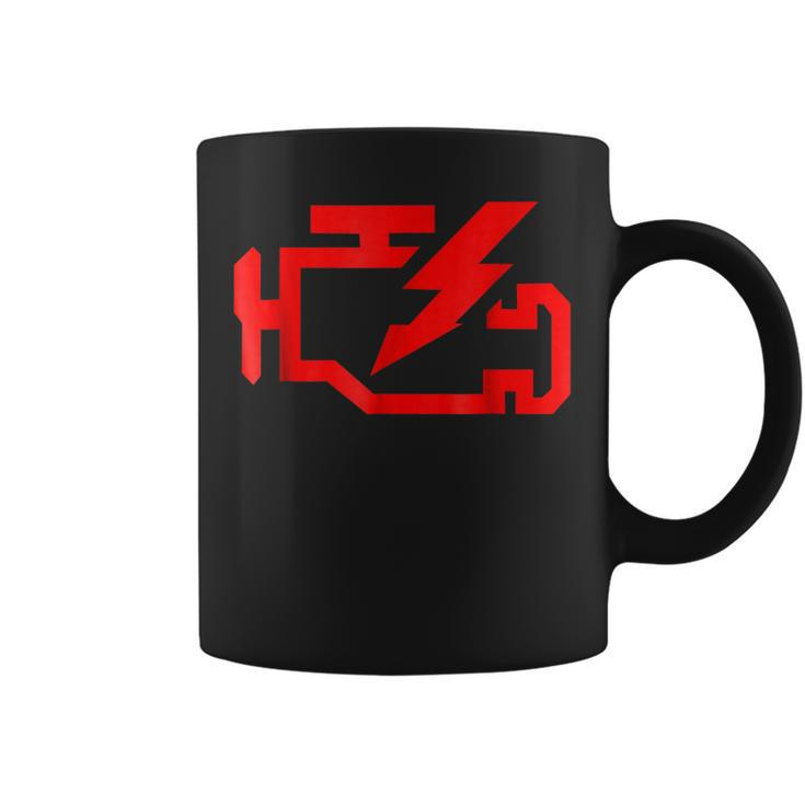 Check Engine Light Mechanic  Automotive Funny Red Coffee Mug