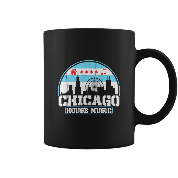 Chicago House Music Vintage Skyline Dj Gift Coffee Mug