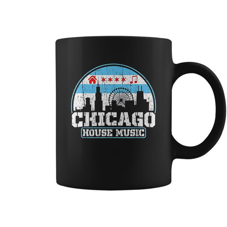 Chicago House Music Vintage Skyline Dj Gift V2 Coffee Mug
