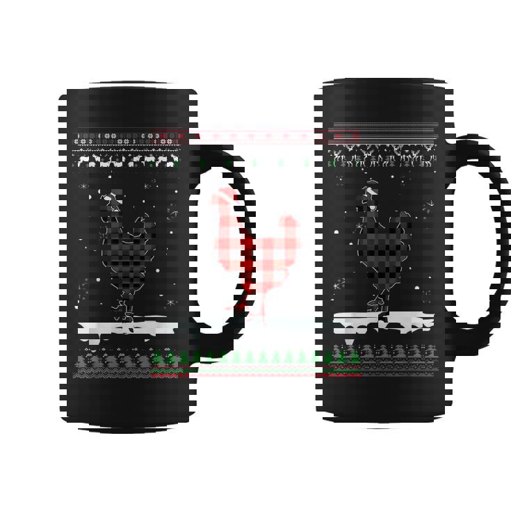 Chicken Christmas Pajama Red Plaid Family Ugly Christmas  Coffee Mug